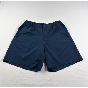 Burlebo Everyday Shorts Mens Medium Blue Chino Hybrid Stretch Preppy Performance